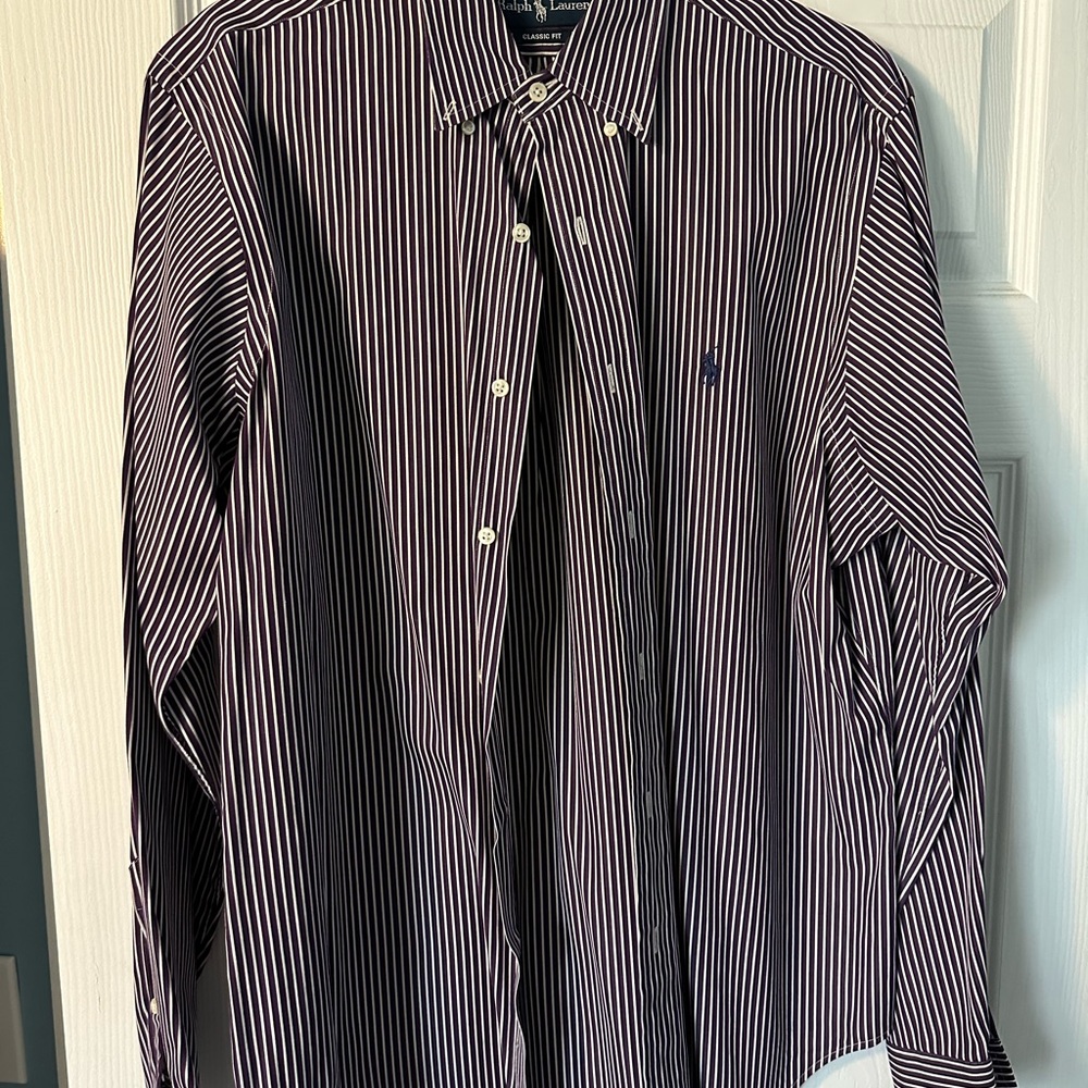 Ralph Lauren Men's Striped Black and White Shirt